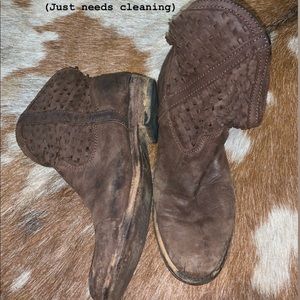 Liberty Black leather ankle boots.